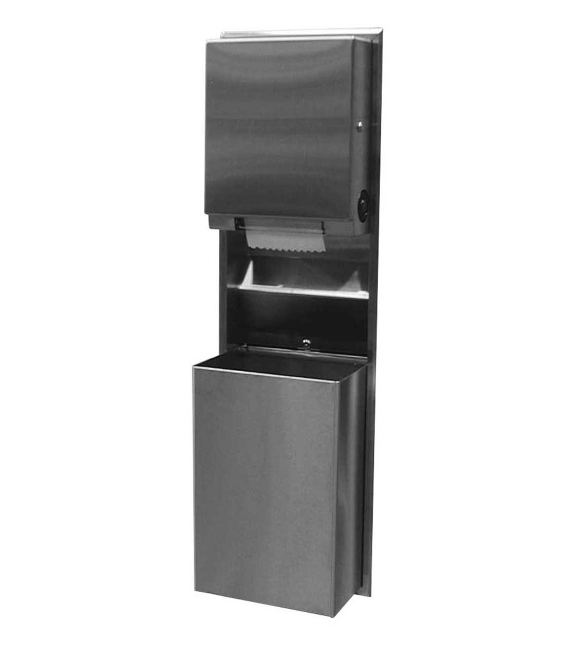 Recessed Convertible Paper Towel Dispenser/Waste Receptacle